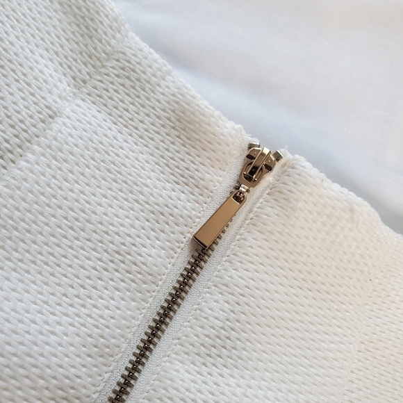 Ever New Melbourne Exposed Zipper White Midi Skirt - Picture 3 of 11